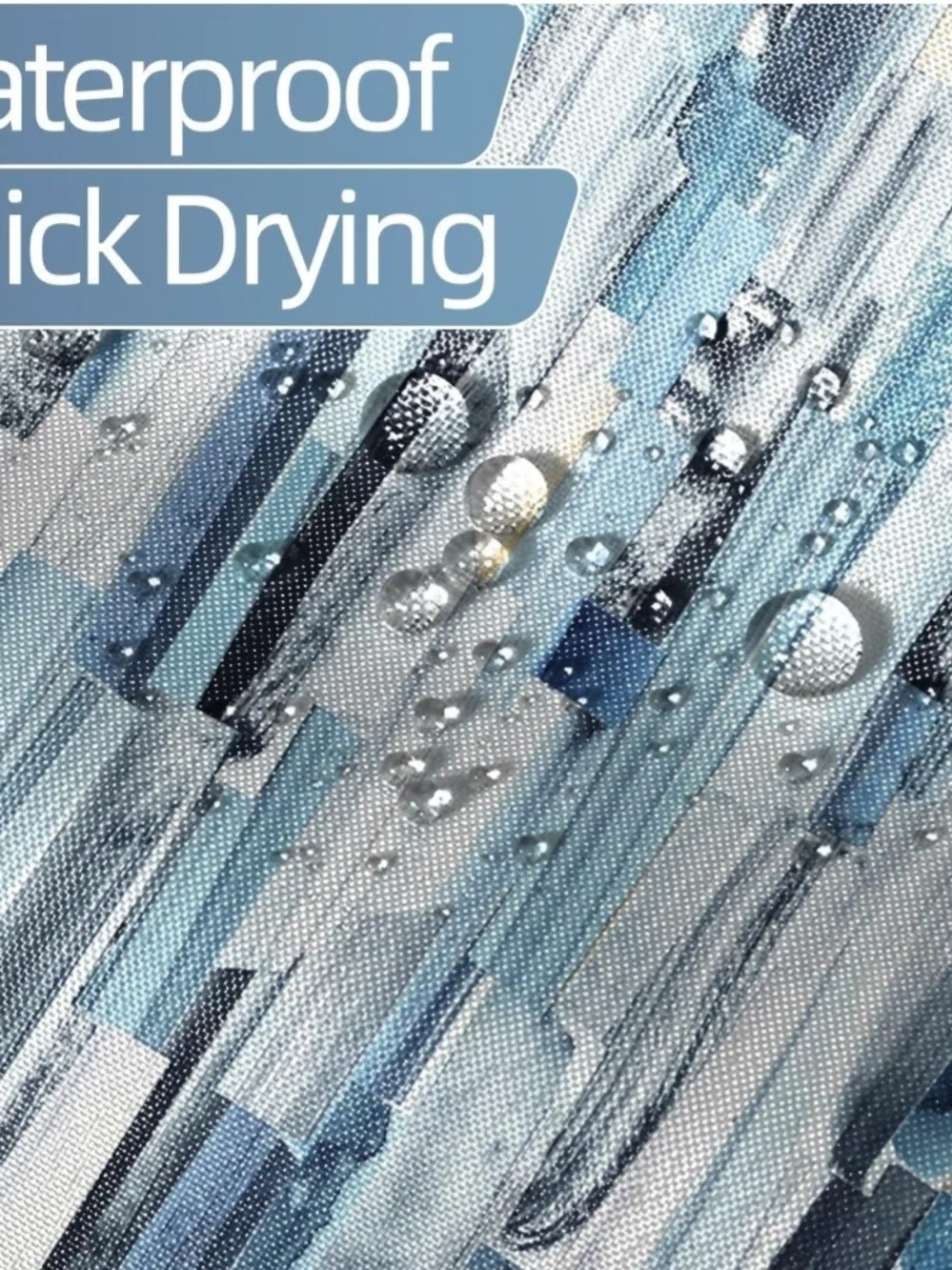 Blue Abstract Stripe Shower Curtain - Contemporary Home Bath